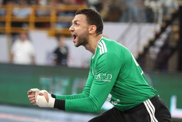 Handball - 2026 IHF Men s Handball Club World Championship, WM, Weltmeisterschaft in Egypt Al Ahly goalkeeper Mohamed Ibrahim celebrates winning the 2026 IHF Men s Handball Club World Championship bronze medal match Zamalek Club against Al Ahly SC in the New Administrative Capital, Egypt on October 01 2026. New Administrative Capital EGYPT Copyright: xMatrixxImages KhaledxElfiqix