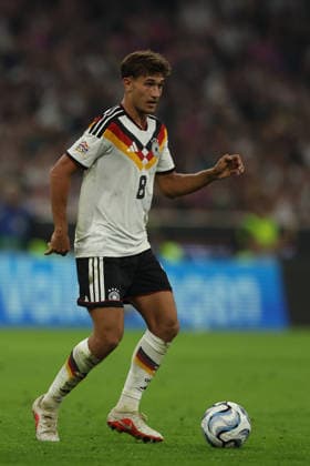 MUNICH, GERMANY - OCTOBER 01: Tom Bischof of Germany national team, Nationalteam controls ball during the UEFA Nations League 2026 27 League A match between Germany and Serbia at Allianz Arena on October 01, 2026 in Munich, Germany. Germany National team v Serbia National team Copyright: xARTx