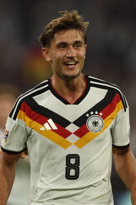 MUNICH, GERMANY - OCTOBER 01: Tom Bischof of Germany national team, Nationalteam looks on during the UEFA Nations League 2026 27 League A match between Germany and Serbia at Allianz Arena on October 01, 2026 in Munich, Germany. Germany National team v Serbia National team Copyright: xARTx