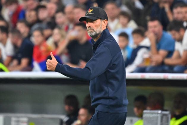 German National Team Coach Juergen KLOPP (GER), Gestures, Single Frame, Cropped Single Shot, Half-Length Shot, Soccer Nations League Group Stage, Group B, Matchday 3: Germany (GER) vs. Serbia (SRB) 2–0 on October 1, 2026, ALLIANZ ARENA