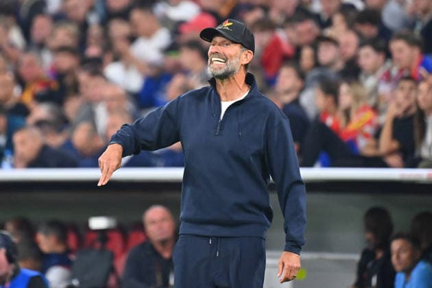 German National Team Coach Juergen KLOPP GER, gesturing, giving instructions, gesturing, single frame, cropped close-up, half-length shot, soccer Nations League group stage, Group B, Matchday 3: Germany (GER) vs. Serbia (SRB) 2–0 on October 1, 2026, ALLIANZ ARENA