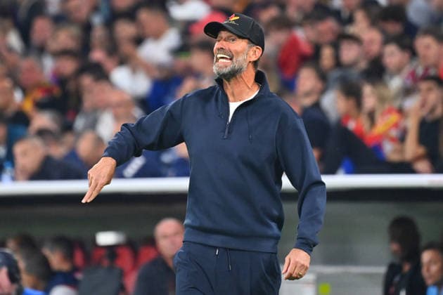 German National Team Coach Juergen KLOPP GER, gesturing, giving instructions, gesturing, single frame, cropped close-up, half-length shot, soccer Nations League group stage, Group B, Matchday 3: Germany (GER) vs. Serbia (SRB) 2–0 on October 1, 2026, ALLIANZ ARENA