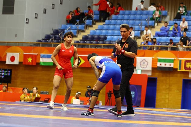 Asian Games 2026 Aichi-Nagoya, Japan Women Wrestling 50 KG Dipanshi India vs DIT SAMNANG of Cambodia DIT SAMNANG 11 - Dipanshi 0 VSU 4-0 Victory for Dipanshi for Technical Superiority without any point scored by Dipanshi. Aichi, Nagoya Japan Copyright: xSeshadrixSukumarx