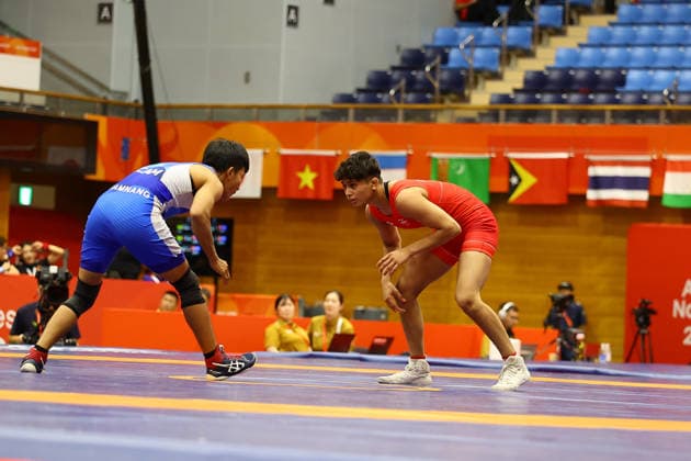 Asian Games 2026 Aichi-Nagoya, Japan Women Wrestling 50 KG Dipanshi India vs DIT SAMNANG of Cambodia DIT SAMNANG 11 - Dipanshi 0 VSU 4-0 Victory for Dipanshi for Technical Superiority without any point scored by Dipanshi. Aichi, Nagoya Japan Copyright: xSeshadrixSukumarx