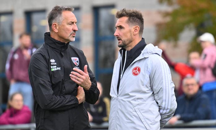 October 2, 2026 Soccer Season 2026–2027 Exhibition Match Friendly Match Preseason Match 1. FC Nuremberg (Nürnberg) FCN Club FC Ingolstadt (FCI) Schanzer Sports Photo by Zink xwoxzix Achim Beierlorzer, Coach of FC Ingolstadt 04 Miroslav Miro Klose, Coach, 1 FC Nuremberg (FCN)