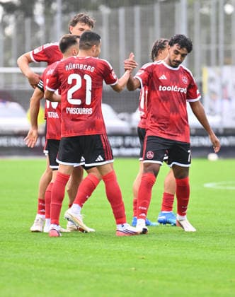 October 2, 2026 Soccer Season 2026–2027 Exhibition Match Friendly Match Preseason Match 1. FC Nürnberg Nuremberg FCN Club FC Ingolstadt FCI Schanzer Sports Photo Zink xwoxzix Goal Celebration Cheering Joy After a Goal Goal Tshot for the 2–0 lead by Rayan Ghrieb 7, 1 FC Nuremberg FCN