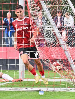 October 2, 2026 Soccer Season 2026–2027 Exhibition Match Friendly Match Preseason Match 1. FC Nürnberg FCN Club FC Ingolstadt FCI Schanzer Sports Photo Zink xwoxzix Andrea Ceresoli 14, 1 FC Nuremberg (FCN) after scoring a goal—shot on goal for the 3–0 lead