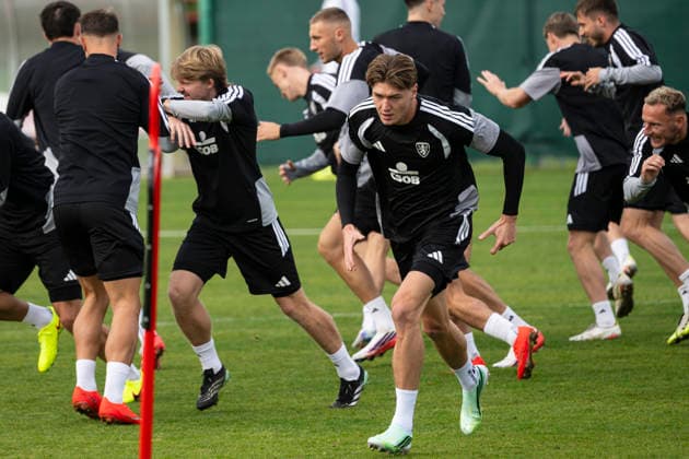 The Czech national soccer team training session during the media program prior to the UEFA Nations League match against Spain, in Prague, Czech Republic, October 2, 2026. Front is Ryan Naderi. (CTKxPhoto MichalxKamaryt) CTKPhotoP2026100205107  CTKPhotoP2026100205107