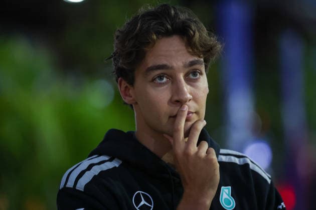 SEPANG, SGR - OCTOBER 02: George Russell of Great Britain and Mercedes-AMG PETRONAS F1 Team at the paddock after the completion of friday free practice of the Formula 1 Gulf Air Bahrain Grand Prix on October 02, 2026 held at Sepang International Circuit in Sepang, Malaysia. (Photo by Hazrin Yeob Men Shah Icon Sportswire) AUTO: OCT 02 F1 Bahrain Grand Prix in Malaysia EDITORIAL USE ONLY Icon37826100211428