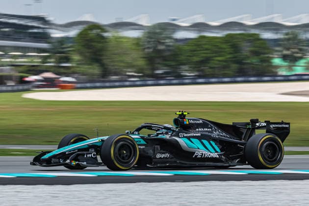 SEPANG, SGR - OCTOBER 02: Kimi Antonelli of Italy and Mercedes-AMG PETRONAS F1 Team in action during friday free practice of the Formula 1 Gulf Air Bahrain Grand Prix on October 02, 2026 held at Sepang International Circuit in Sepang, Malaysia. (Photo by Hazrin Yeob Men Shah Icon Sportswire) AUTO: OCT 02 F1 Bahrain Grand Prix in Malaysia EDITORIAL USE ONLY Icon3782610024893