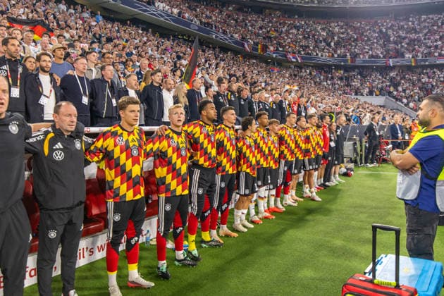 October 1, 2026 Germany vs. Serbia, Munich, October 1, 2026, Soccer, Nations League, 2026–2027 Season, Germany vs. Serbia, Germany bench, National anthem