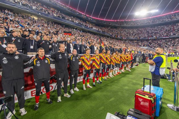 October 1, 2026 Germany vs. Serbia, Munich, October 1, 2026, Soccer, Nations League, 2026–2027 Season, Germany vs. Serbia, Germany bench, National anthem
