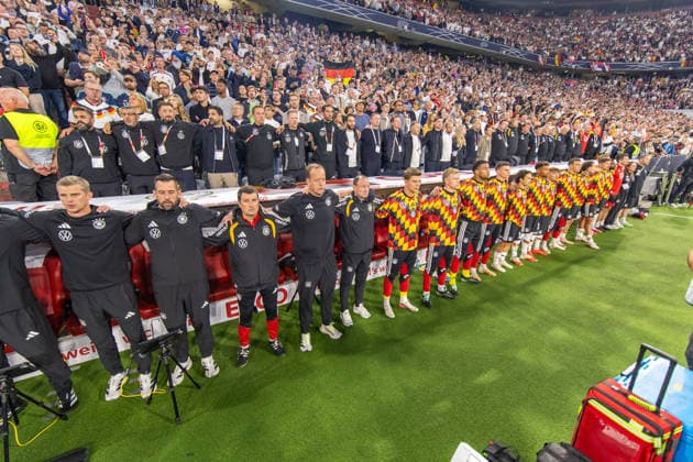 October 1, 2026 Germany vs. Serbia, Munich, October 1, 2026, Soccer, Nations League, 2026–2027 Season, Germany vs. Serbia, Germany bench, National anthem
