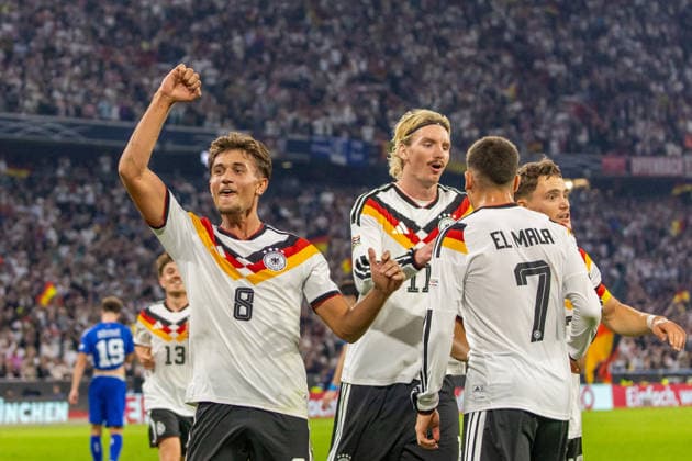 October 1, 2026 Germany vs. Serbia, Munich, October 1, 2026, Soccer, Nations League, 2026–2027 Season, Germany vs. Serbia, Germany, Celebration, Goal 2–0, Wirtz