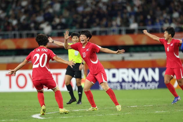 (261002) -- FUKUROI, Oct. 2, 2026 -- Jon Ryong Jong (C) of DPRK celebrates her goal during the women s final match of football between Japan and the Democratic People s Republic of Korea (DPRK) at 20th Asian Games Aichi-Nagoya 2026 in Fukuroi of Shizuoka Prefecture, Japan, Oct. 2, 2026. ) (SP)JAPAN-FUKUROI-ASIAN GAMES-FOOTBALL-WOMEN FINAL-PRK VS JPN JiaxHaocheng 