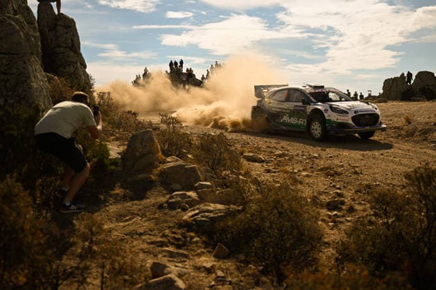 IPA89219297 - 55 Driver Joshua McErlean and Co-Driver Eoin Treacy of the M Ford World Rally Team’s Ford Puma Rally1,They are in 2nd place on the second day of the FIA World Rally Championship WRC, Motorsport Rallye, WM Rally Italia Sardegna 2026 on October 2 in Alghero, Sardinia, Italy  Copyright: xLucaxBarsali IPAxSportx xx IPA89219297
