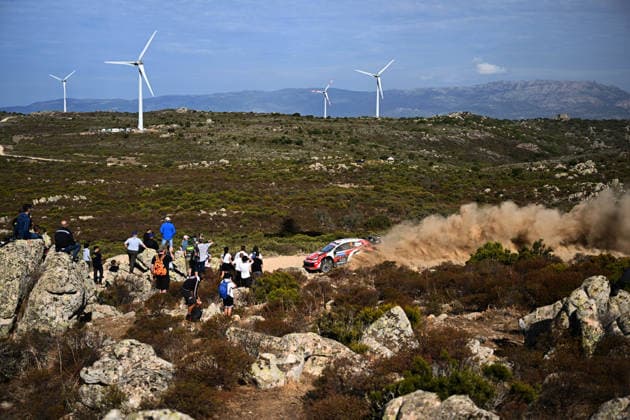 IPA89219298 - Driver Takamoto Katsuta and co-driver Aaron Johnston of Team Toyota Gazoo Racing WRT, driving a Toyota GR Yaris Rally1, are in second place on the second day of the 2026 FIA World Rally Championship WRC, Motorsport Rallye, WM Rally Italia Sardegna on October 2 in Alghero, Sardinia, Italy.  Copyright: xLucaxBarsali IPAxSportx xx IPA89219298