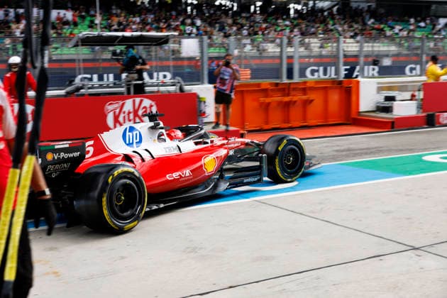2nd October 2026; Sepang IC, Kuala Lumpur, Malaysia; Formula 1, Bahrain Grand Prix, Free Practice Day; Charles Leclerc (16) of Monaco and Scuderia Ferrari HP in the pits during free practice 2 at the Bahrain Grand Prix StephenxBlackberry