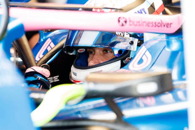 2nd October 2026; Sepang IC, Kuala Lumpur, Malaysia; Formula 1, Bahrain Grand Prix, Free Practice Day; Franco Colapinto (43) of Argentina and BWT Alpine Formula One Team in the pits during free practice 2 at the Bahrain Grand Prix StephenxBlackberry
