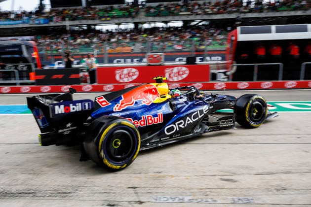 2nd October 2026; Sepang IC, Kuala Lumpur, Malaysia; Formula 1, Bahrain Grand Prix, Free Practice Day; Isack Hadjar (6) of France and Oracle Red Bull Racing in the pits during free practice 2 at the Bahrain Grand Prix StephenxBlackberry