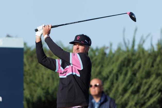 RECORD DATE NOT STATED 2nd October 2026; Kingsbarns Golf Links, St Andrews, Scotland; DP World Tour Golf, Alfred Dunhill Links Championship, Day 2; Bubba Watson of USA plays a shot from the tee on the fifth hole DavidxYoung