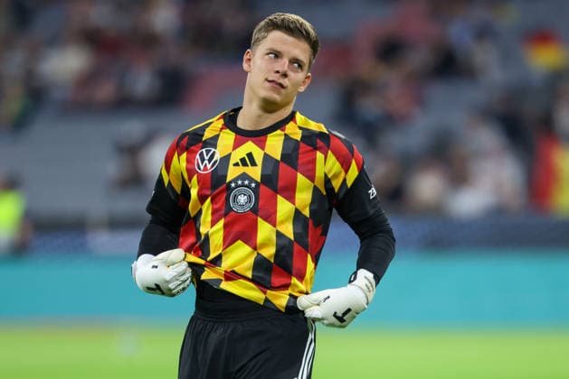 Finn Dahmen, Germany, age 12, warming up, cutout, GER, Germany vs. Serbia, soccer, UEFA Nations League, Matchday 3, 2026–2027 season, October 1, 2026, GER, Germany vs. Serbia, soccer, UEFA Nations League, Matchday 3, 2026–2027 season, October 1, 2026, Munich Copyright: xEibner-Pressefoto JennixMaulx EP_JML