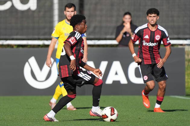 Lawrence Setordije, Eintracht Frankfurt in Action, October 2, 2026, Bundesliga, Season 26–27, Eintracht Frankfurt vs. Eintracht Braunschweig, Deutsche Bank Park, Training Field, Friendly Match