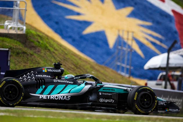 F1 - BAHRAIN GRAND PRIX IN MALAYSIA 2026 63 RUSSELL George (gbr), Mercedes AMG F1 Team W17, action during the 2026 Formula 1 Bahrain Grand Prix in Malaysia, 16th round of the 2026 Formula One World Championship, WM, Weltmeisterschaft from October 2 to 4, 2026 on the Sepang International Circuit, in Sepang, Malaysia - SepangMalaysia Copyright: xXavixBonillax