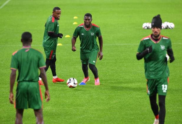 Russia Soccer Friendly Namibia Training 9256319 02.10.2026 Namibia s players attend a training session on the eve of the friendly soccer match against Russia at Yekaterinburg Arena in Yekaterinburg, Russia. Grigory Sysoev Sputnik Yekaterinburg Russia  Copyright: xGrigoryxSysoevx