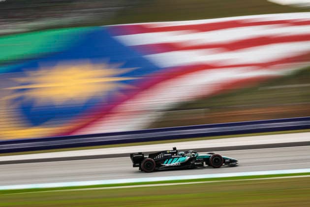 F1 - BAHRAIN GRAND PRIX IN MALAYSIA 2026 63 RUSSELL George (gbr), Mercedes AMG F1 Team W17, action during the 2026 Formula 1 Bahrain Grand Prix in Malaysia, 16th round of the 2026 Formula One World Championship, WM, Weltmeisterschaft from October 2 to 4, 2026 on the Sepang International Circuit, in Sepang, Malaysia - SepangMalaysia Copyright: xXavixBonillax