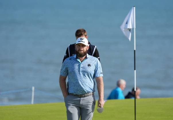 Tyrrell Hatton on the 4th green Alfred Dunhill Links Championship, Round 2, Kingsbarns, Tayside, UK, Scotland - 02 Oct 2026 United Kingdom  Copyright: xStuartxWallace Shutterstockx 17181491bz