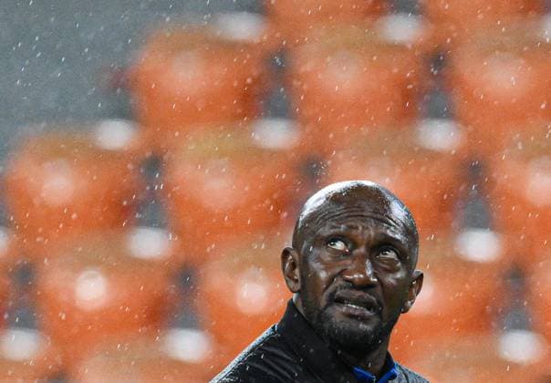 Russia Soccer Friendly Namibia Training 9256330 02.10.2026 Namibia s head coach Collin Benjamin attends a training session on the eve of the friendly soccer match against Russia at Yekaterinburg Arena in Yekaterinburg, Russia. Grigory Sysoev Sputnik Yekaterinburg Russia  Copyright: xGrigoryxSysoevx