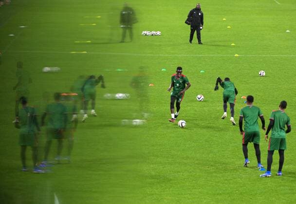 Russia Soccer Friendly Namibia Training 9256333 02.10.2026 Namibia s players attend a training session on the eve of the friendly soccer match against Russia at Yekaterinburg Arena in Yekaterinburg, Russia. Grigory Sysoev Sputnik Yekaterinburg Russia  Copyright: xGrigoryxSysoevx