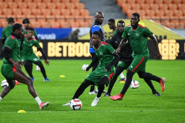 Russia Soccer Friendly Namibia Training 9256336 02.10.2026 Namibia s players attend a training session on the eve of the friendly soccer match against Russia at Yekaterinburg Arena in Yekaterinburg, Russia. Grigory Sysoev Sputnik Yekaterinburg Russia  Copyright: xGrigoryxSysoevx