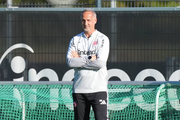 Coach Adi Hütter, Eintracht Frankfurt, October 2, 2026, Bundesliga, 2026–27 season, Eintracht Frankfurt vs. Eintracht Braunschweig, Deutsche Bank Park, training field, friendly match