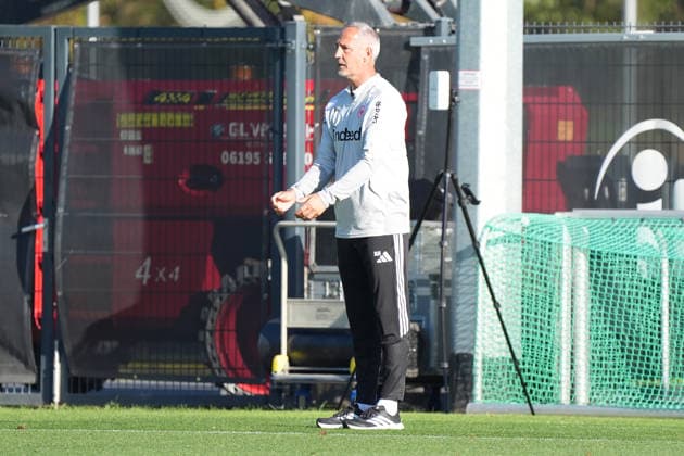 Coach Adi Hütter, Eintracht Frankfurt, October 2, 2026, Bundesliga, 2026–27 season, Eintracht Frankfurt vs. Eintracht Braunschweig, Deutsche Bank Park, training field, friendly match