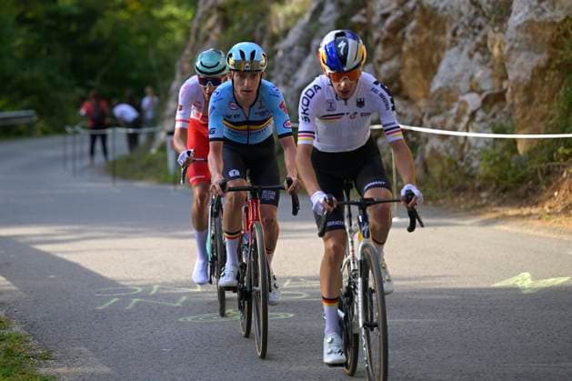 UEC 2026 Road European Championships Ljubljana 02 10 2026 LJUBLJANA, SLOVENIA - OCTOBER 02 : Bock Max (GER), Driesen Niels (BEL), Jackowiak Jan Michal (POL) during the Men U23 cycling road race at the 2026 UEC Road European Championships. An UCI Continental Championships cycling race of 141,9 km with start in Ljubljana and finish in Sencur on October 2, 2026 in Ljubljana, Slovenia, 02 10 2026 Ljubljana Slovenia  Copyright: xIvanxBenedettox
