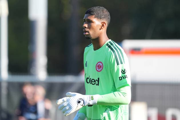 Goalkeeper Kaua Santos, Eintracht Frankfurt, October 2, 2026, Bundesliga, Season 26–27, Eintracht Frankfurt vs. Eintracht Braunschweig, Deutsche Bank Park, Training Field, Friendly Match