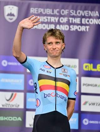 UEC 2026 Road European Championships Ljubljana 02 10 2026 LJUBLJANA, SLOVENIA - OCTOBER 02 : bronze medal Driesen Niels (BEL) pictured during the podium ceremony of the Men U23 cycling road race at the 2026 UEC Road European Championships. An UCI Continental Championships cycling race of 141,9 km with start in Ljubljana and finish in Sencur on October 2, 2026 in Ljubljana, Slovenia, 02 10 2026 Ljubljana Slovenia  Copyright: xJanxDexMeuleneirx