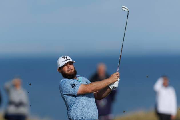 RECORD DATE NOT STATED 2nd October 2026; Kingsbarns Golf Links, St Andrews, Scotland; DP World Tour Golf, Alfred Dunhill Links Championship, Day 2; Tyrrell Hatton of England plays a shot from the fairway on the fifth hole DavidxYoung