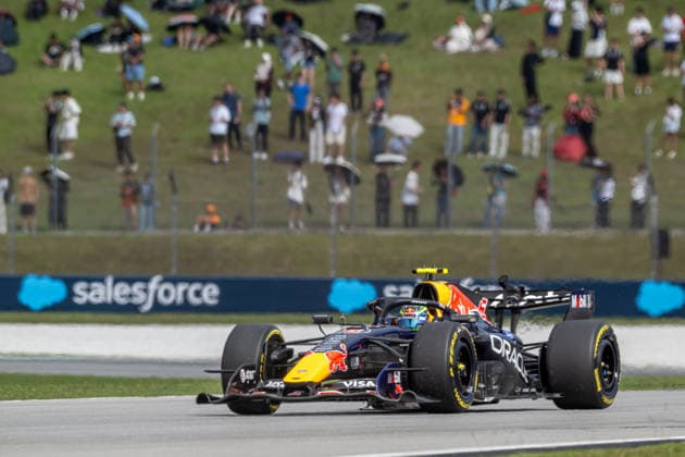 SEPANG, MALAYSIA: Isack Hadjar, racing for the Red Bull Racing team during the 2026 Formula 1 Bahrain Grand Prix at the Sepang International Circuit in Sepang, Malaysia