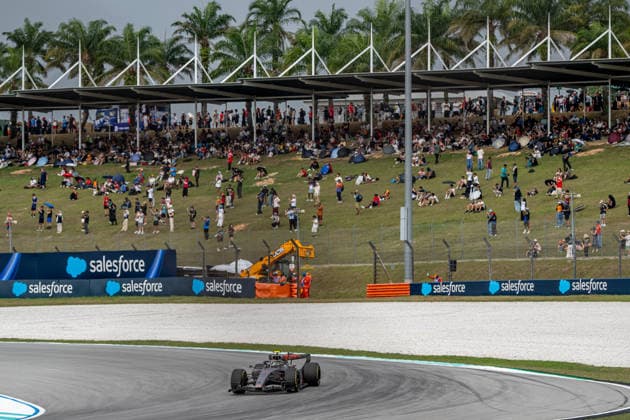 SEPANG, MALAYSIA: Gabriel Bortoleto, racing for the Audi Revolut F1 Team team during the 2026 Formula 1 Bahrain Grand Prix at the Sepang International Circuit in Sepang, Malaysia