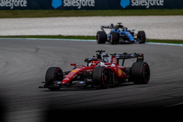 SEPANG, MALAYSIA: Charles Leclerc, racing for the Ferrari team during the 2026 Formula 1 Bahrain Grand Prix at the Sepang International Circuit in Sepang, Malaysia