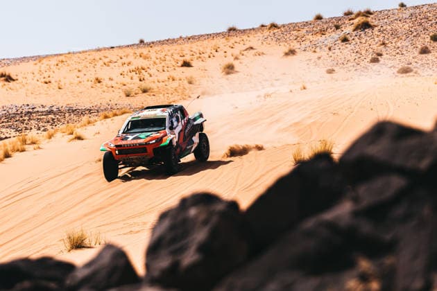 W2RC - RALLYE DU MAROC 2026 201 AL RAJHI Yazeed (ksa), ZENZ Dennis (ger), Toyota Hilux GR, Overdrive Racing, FIA W2RC, ULT T1+, action during the Stage 4 of the Rallye du Maroc 2026, 4th round of the 2026 WR2C Championship from October 2, 2026 around Zagora, Morocco - AgadirMorocco Copyright: xDamienxSaulnierx