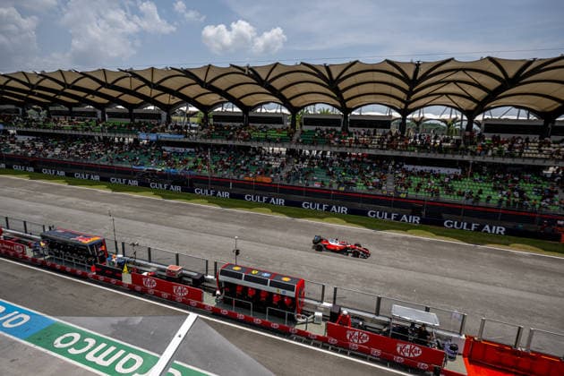 SEPANG, MALAYSIA: Charles Leclerc, racing for the Ferrari team during the 2026 Formula 1 Bahrain Grand Prix at the Sepang International Circuit in Sepang, Malaysia