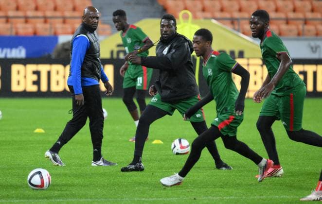 Russia Soccer Friendly Namibia Training 9256419 02.10.2026 Namibia s players attend a training session on the eve of the friendly soccer match against Russia at Yekaterinburg Arena in Yekaterinburg, Russia. Grigory Sysoev Sputnik Yekaterinburg Russia  Copyright: xGrigoryxSysoevx