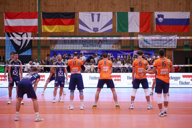 VOLLEYBALL - Coppa Pallavolo Senza Confini HARTBERG,AUSTRIA,02.OCT.26 - VOLLEYBALL - Coppa Pallavolo Senza Confini, TSV Hartberg vs ACH Volley Ljubljana. Image shows overview of the game.  GEPAxpictures xChrisxBauer