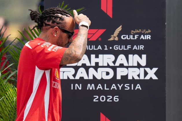 FORMULA 1 BAHRAIN GRAND PRIX IN MALAYSIA 2026 Lewis Hamilton (GBR) 44 Ferrari arriving for practice during the Formula 1 Gulf Air Bahrain Grand Prix in Malaysia 2026, Round 16 of the 2026 Formula 1 World Championship, WM, Weltmeisterschaft from 2nd - 4th October 2026 at Sepang International Circuit, Sepang, Malaysia. Credit: Robbie Hoad Every Second Media Editorial use only. All images are copyright Every Second Media Limited. No images may be reproduced without prior permission. Copyright: xIMAGO EveryxSecondxMediax ESM-2195-0258 RobbiexHoadx xEveryxSecondxMediax