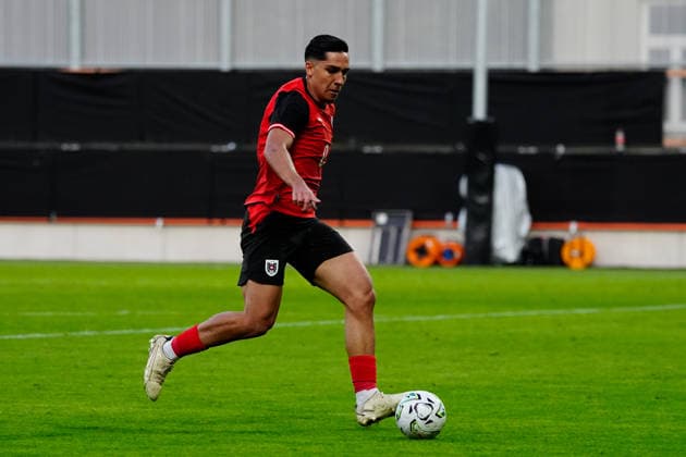 SOCCER - UEFA U21, U 21 EURO quali, AUT vs DEN VIENNA,AUSTRIA,02.OCT.26 - SOCCER - UEFA European Under-21 Championship 2027, qualifiers, OEFB Under-21 international match, Länderspiel, Nationalmannschaft Austria vs Denmark. Image shows Furkan Dursun (AUT). GEPAxpictures xKevinxKada