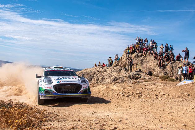 IPA89225973 - Joshua McErlean (IRL) and Eoin Treacy (IRL) in a Ford Puma Rally1 in action during the FIA WRC, Motorsport Rallye, WM Rally Italia Sardegna in Alghero, Italy, on October 1–4, 2026.  Copyright: xFedericoxManoni IPAxSportx xx IPA89225973